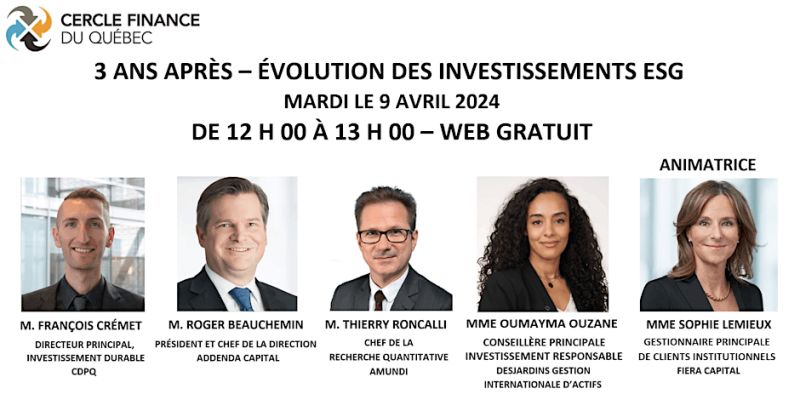 3 ans après - Évolution des investissements ESG